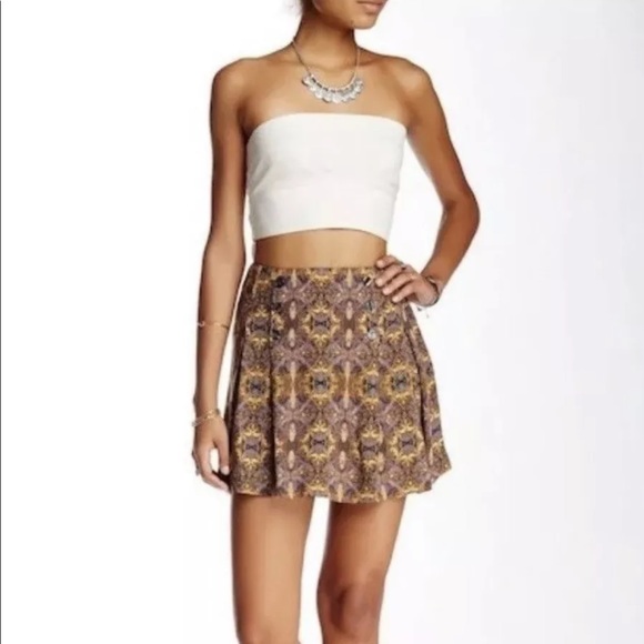 FREE PEOPLE Lover's Lane Mini Skirt Rayon OB483615 - Picture 1 of 5